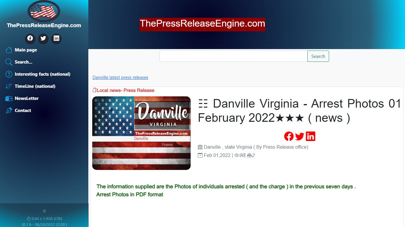 Danville Virginia - Arrest Photos 01 February 2022&&& ( news )